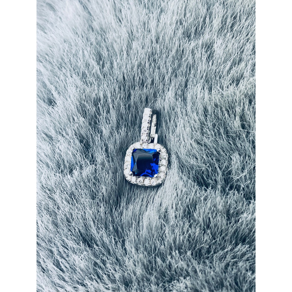 Quadrat 925 Silber Damen Medaillon Anhänger mit Zirkonia