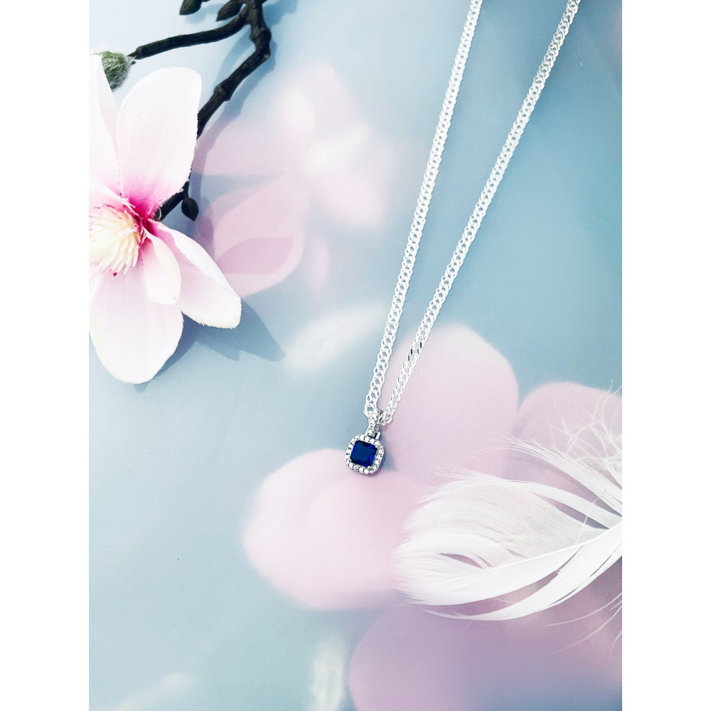 Quadrat 925 Silber Damen Medaillon Anhänger mit Zirkonia