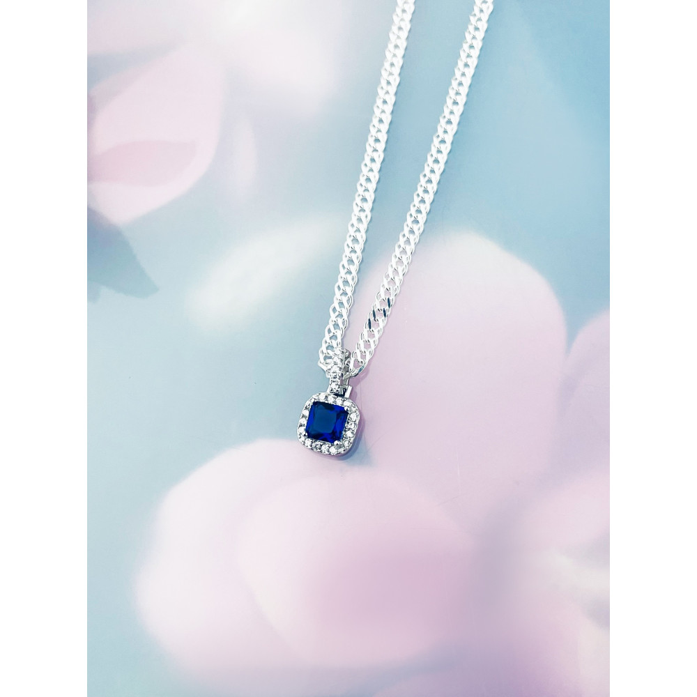 Quadrat 925 Silber Damen Medaillon Anhänger mit Zirkonia