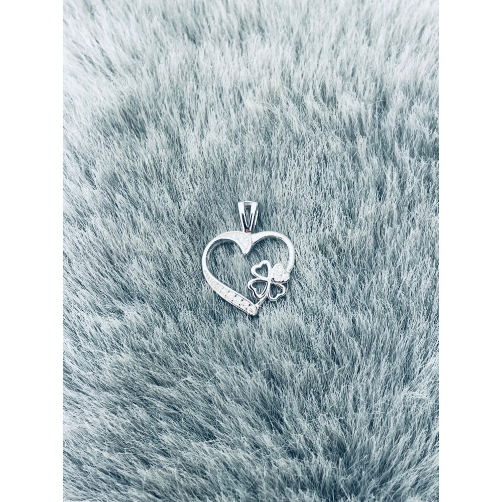 925 Silber Damen Medaillon Anhänger Herz mit Zirkonia