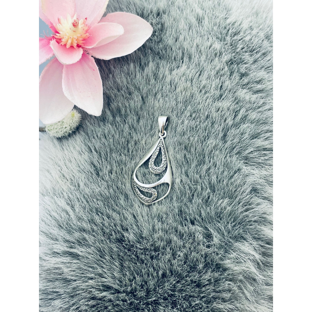 925 Silber Damen Medaillon Anhänger Tröpfchen