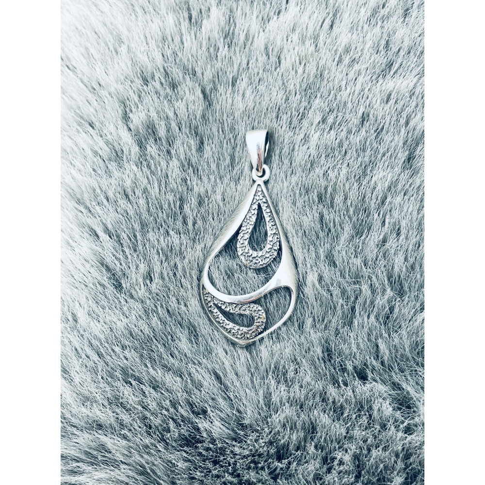 925 Silber Damen Medaillon Anhänger Tröpfchen