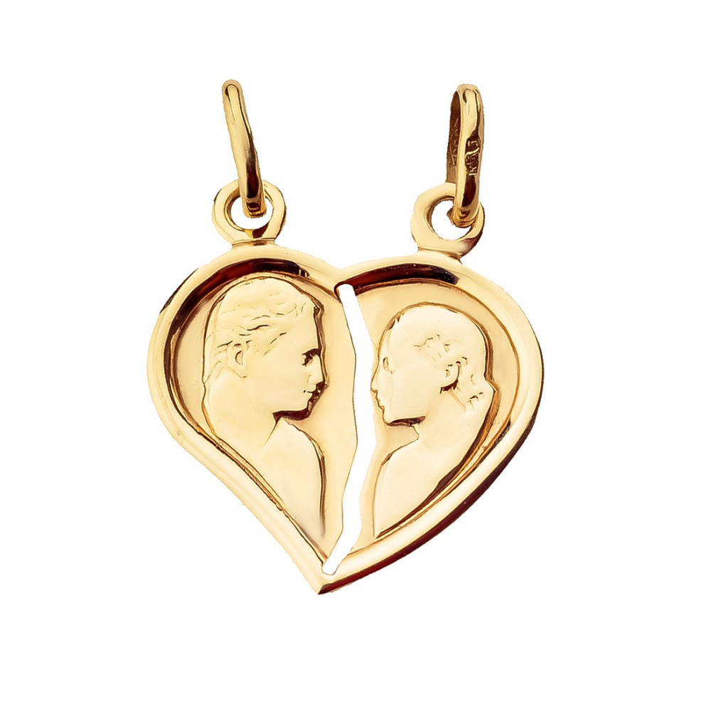 Złoty wisiorek zawieszka łamane serce