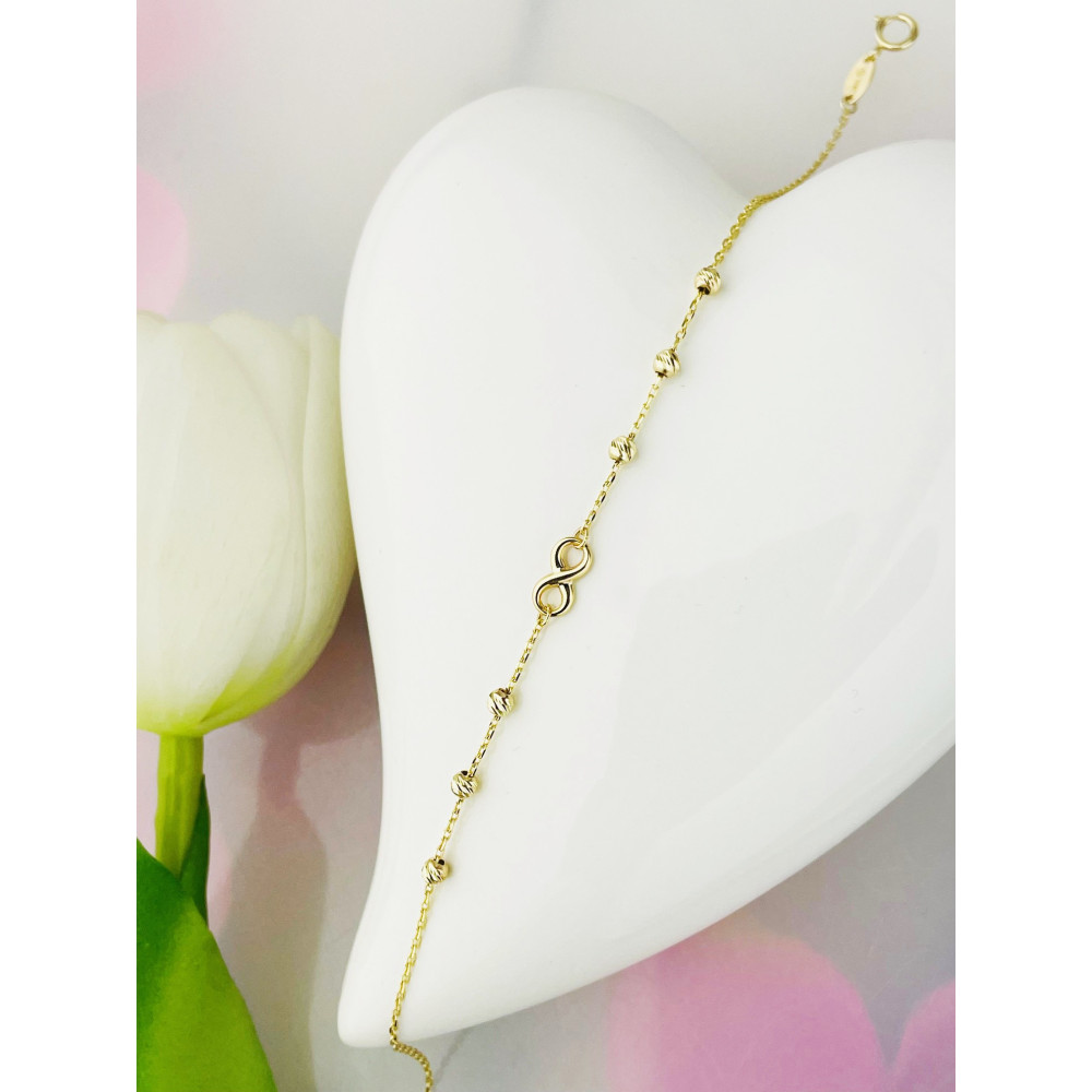 Damen Goldarmband Armband Armkette Gelbgold Infinity