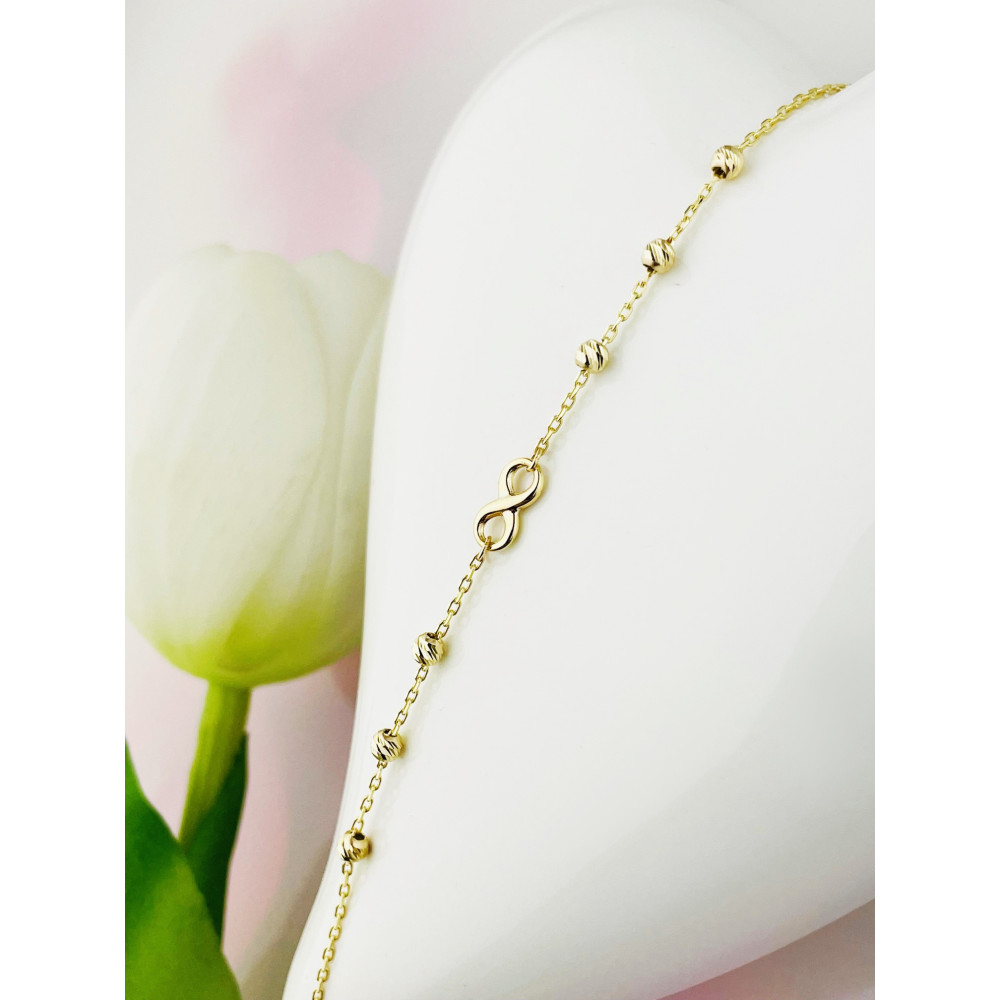 Damen Goldarmband Armband Armkette Gelbgold Infinity