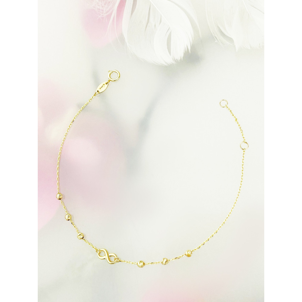 Damen Goldarmband Armband Armkette Gelbgold Infinity