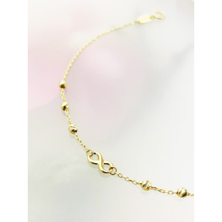 Damen Goldarmband Armband Armkette Gelbgold Infinity