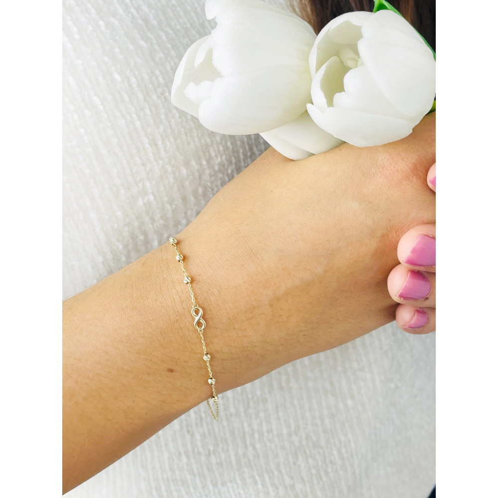 Damen Goldarmband Armband Armkette Gelbgold Infinity