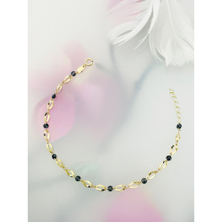 Damen Goldarmband Armband Armkette Gelbgold mit Onyx