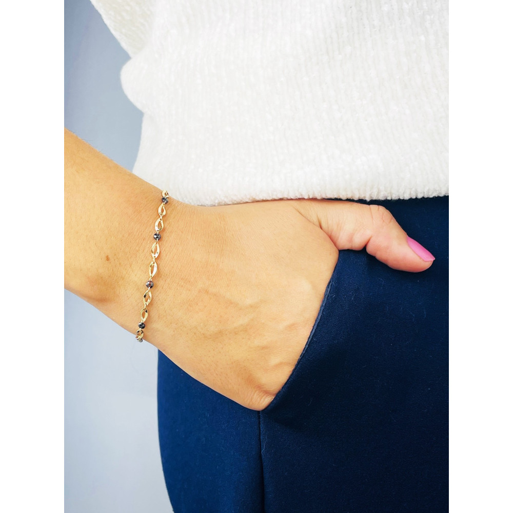 copy of Złota bransoletka z zawieszkami serce