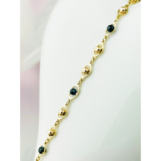 Damen Goldarmband Armband Armkette Gelbgold mit Onyx