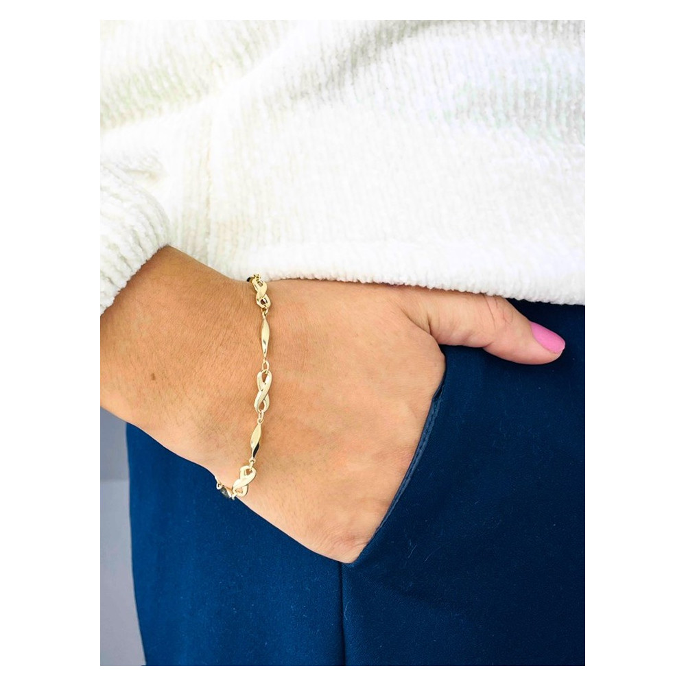 Damen Goldarmband Armband Armkette Gelbgold 375er Infinity