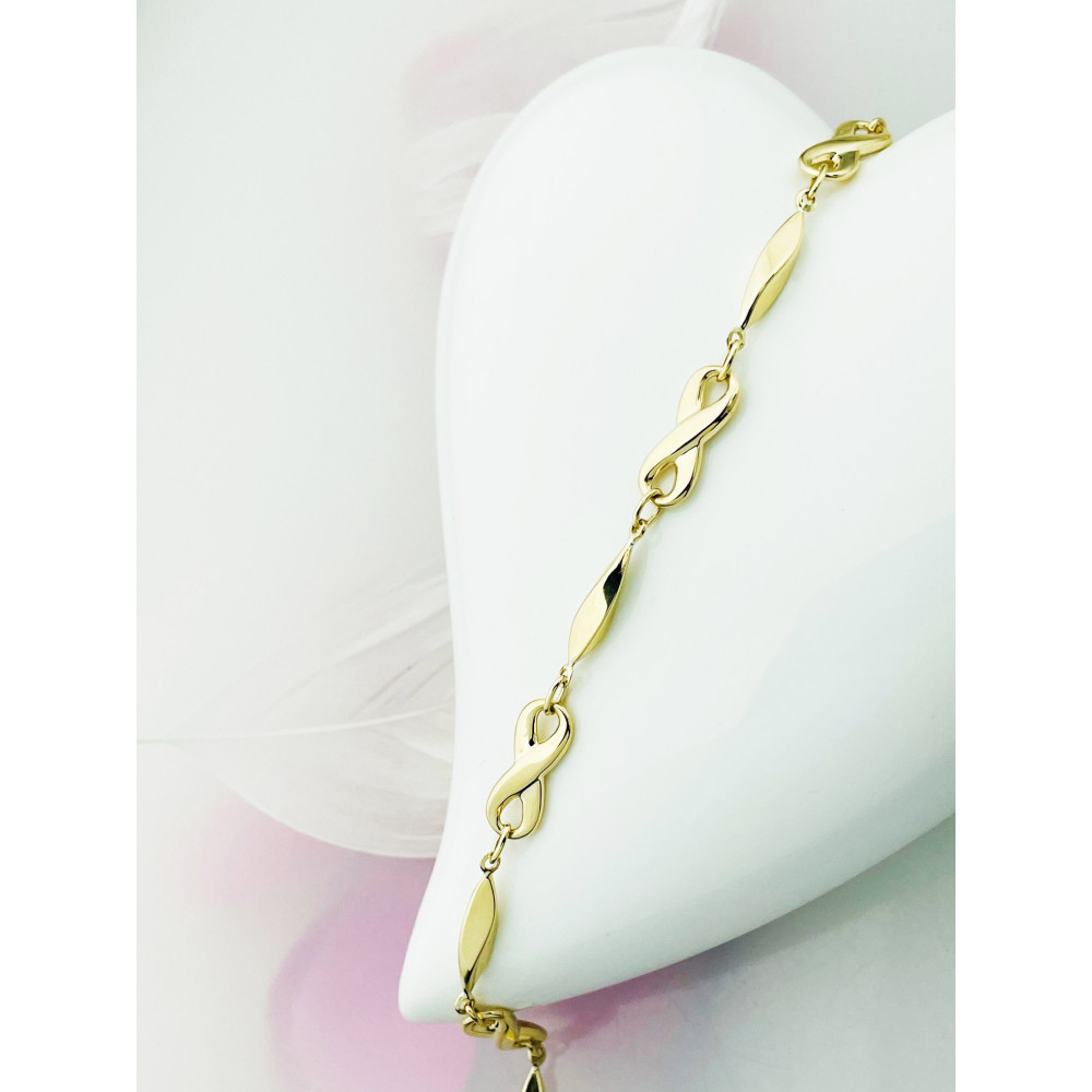 Damen Goldarmband Armband Armkette Gelbgold 375er Infinity