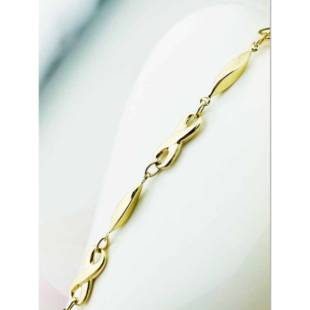 Damen Goldarmband Armband Armkette Gelbgold 375er Infinity