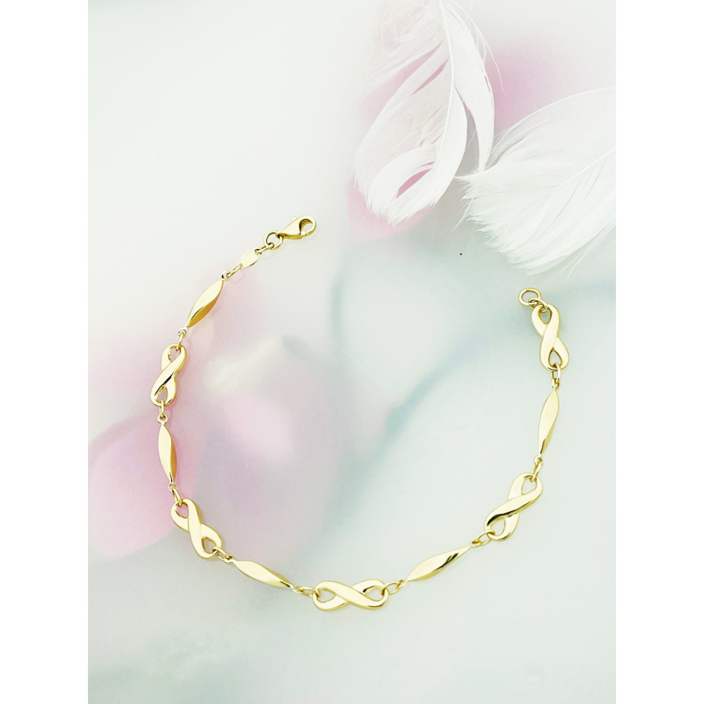 Damen Goldarmband Armband Armkette Gelbgold 375er Infinity