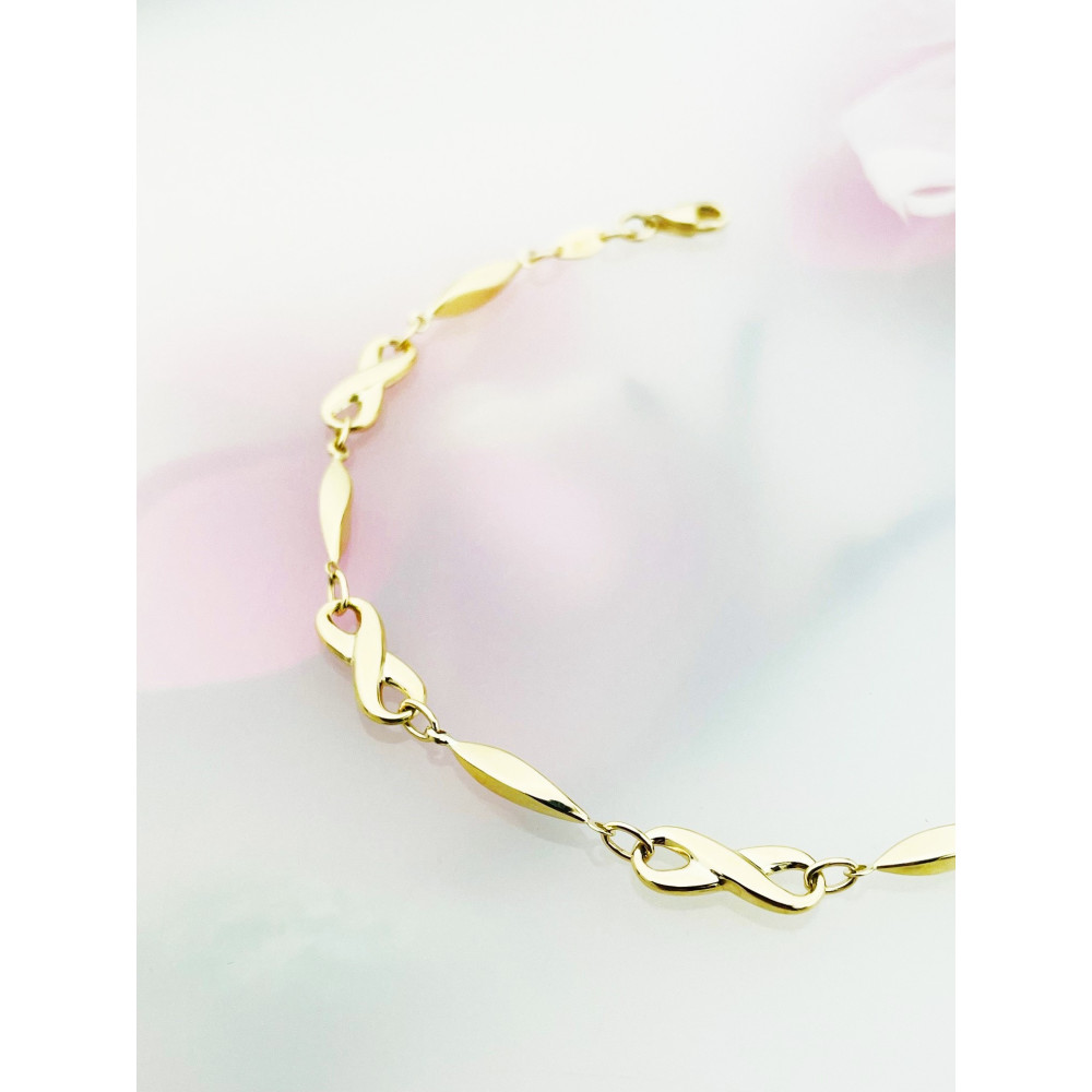 Damen Goldarmband Armband Armkette Gelbgold 375er Infinity