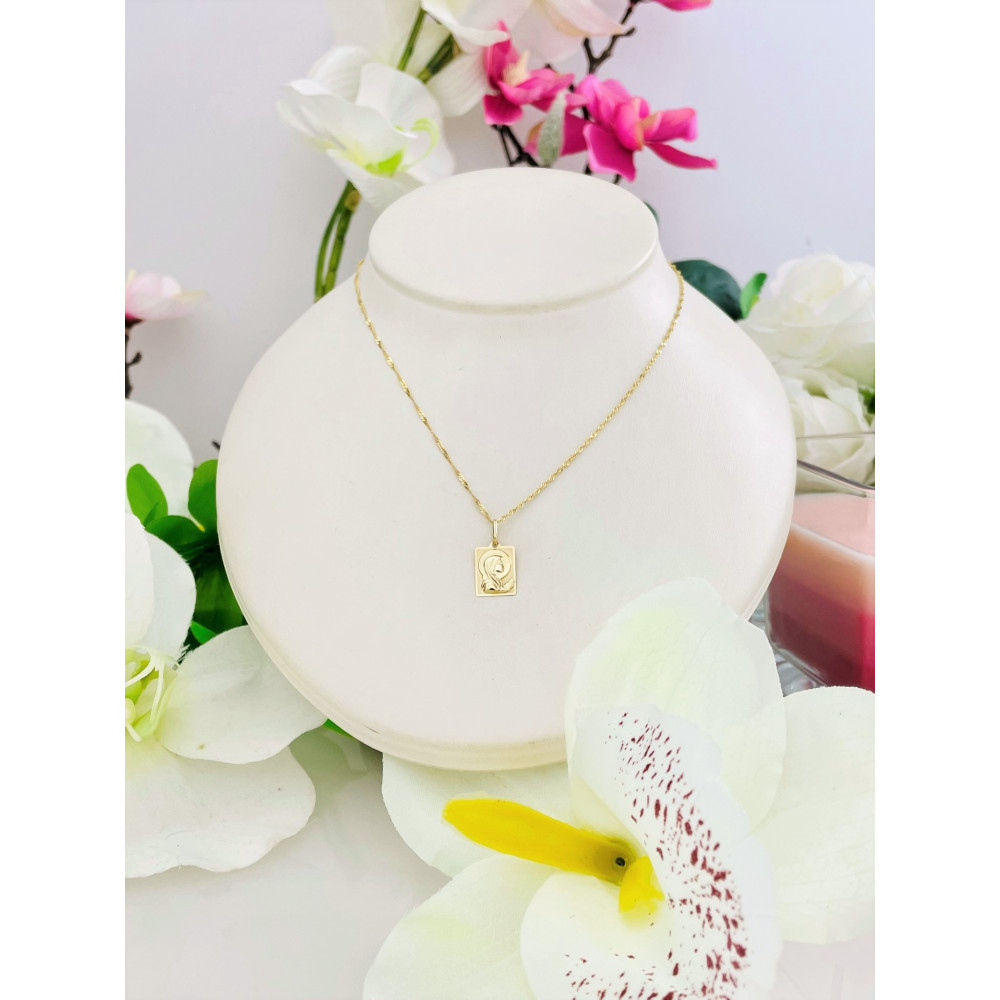 Anhänger Madonna Maria Kettenanhänger Gelbgold Goldanhänger Erstkommunion Taufe 585er 14KT