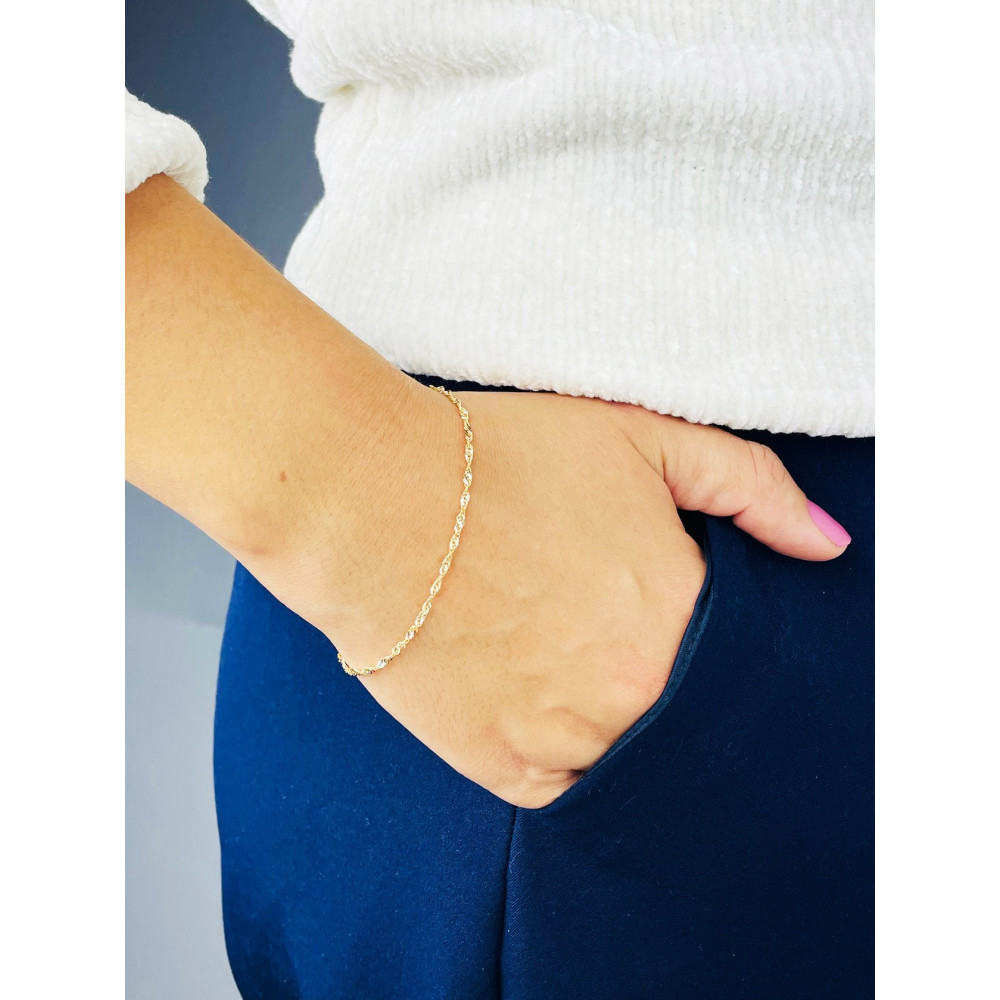 Damen Goldarmband Armbänder Singapure Magic 375er