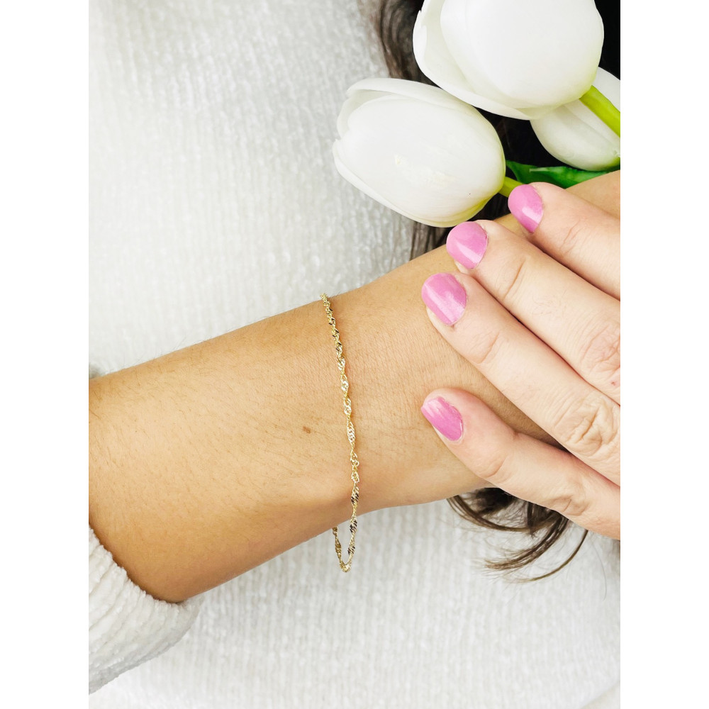 Damen Goldarmband Armbänder Singapure Magic 375er