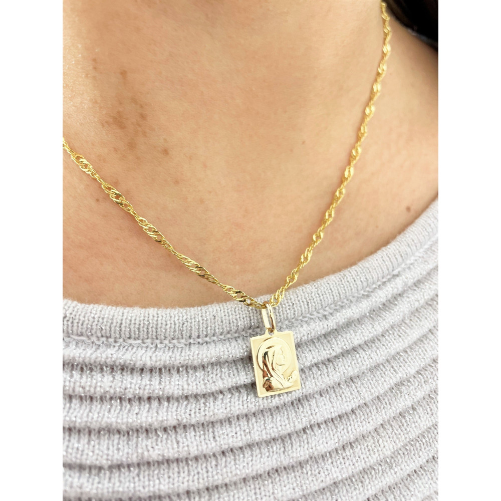 Anhänger Madonna Maria Kettenanhänger Gelbgold Goldanhänger Erstkommunion Taufe 585er 14KT