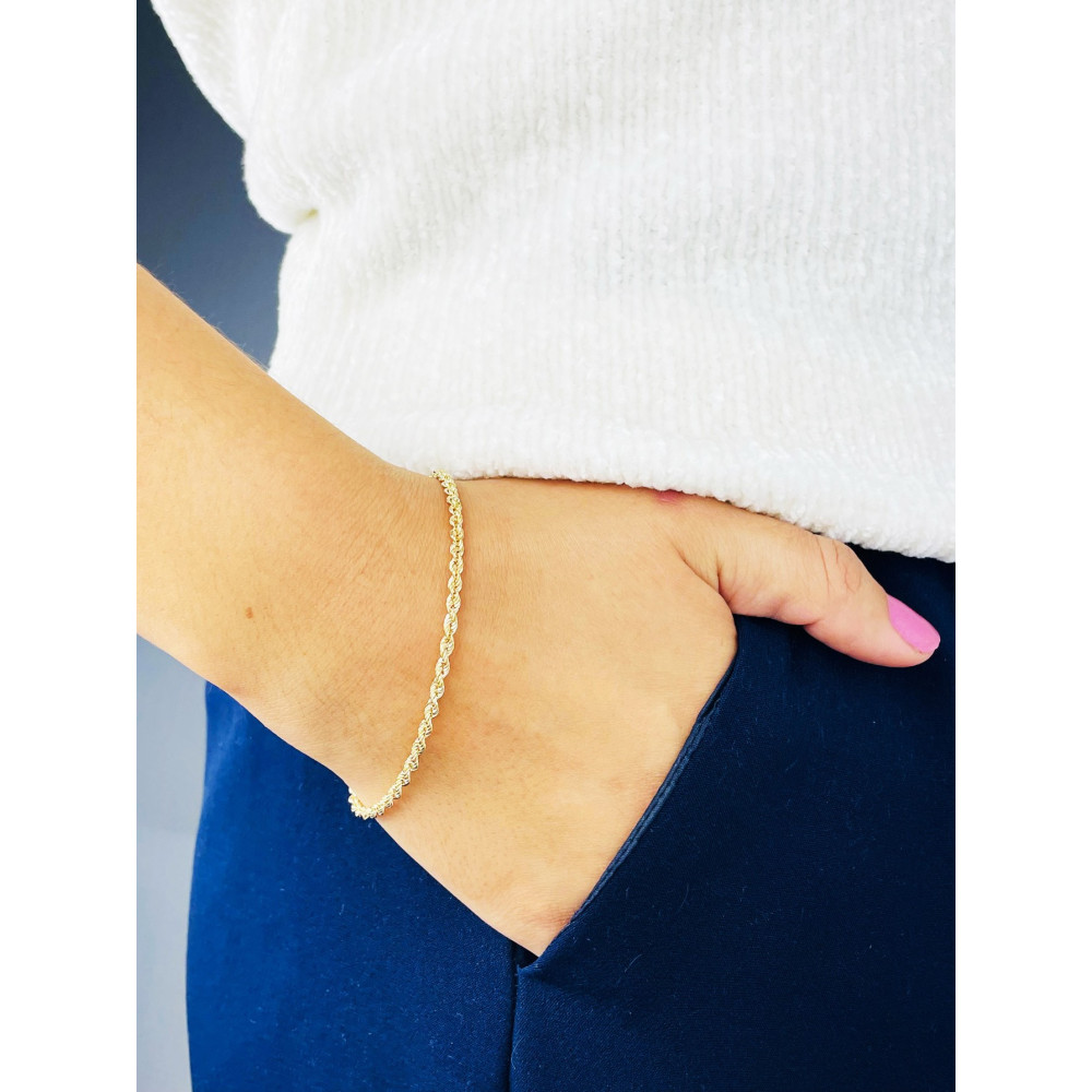 Damen Goldarmband Rope Armbänder Kord Magic Gold 375er