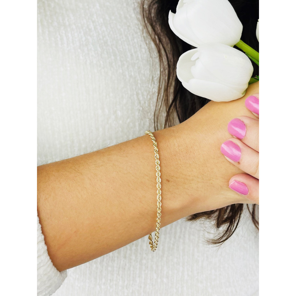 Damen Goldarmband Rope Armbänder Kord Magic Gold 375er