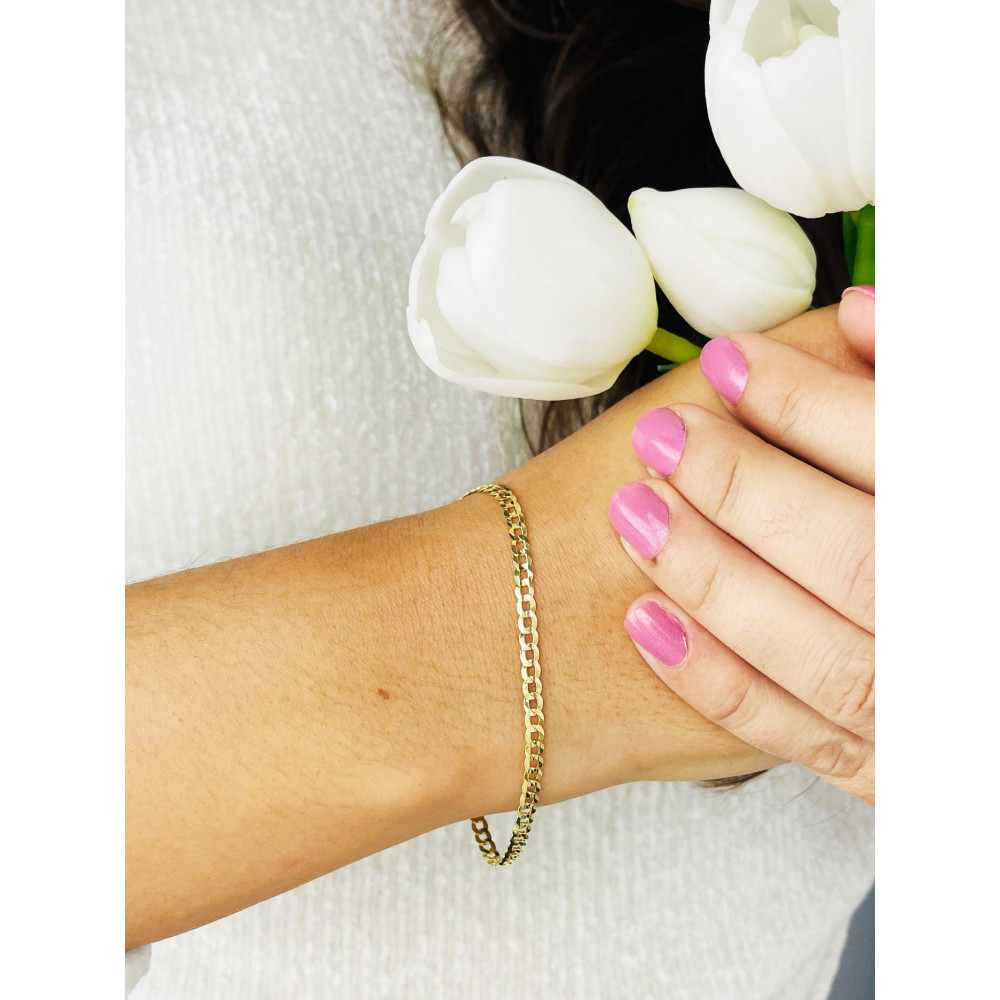 Armbänder Armkette Panzerkette Platte Cuban Panzer Goldarmband Gold 375er