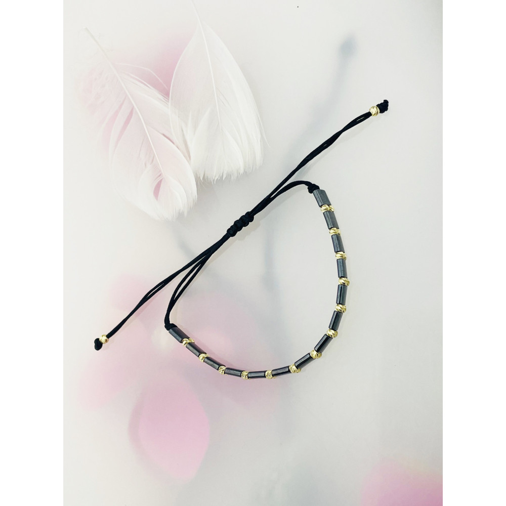 Armband Armkette String Armband goldenen Perlen und Hämatit