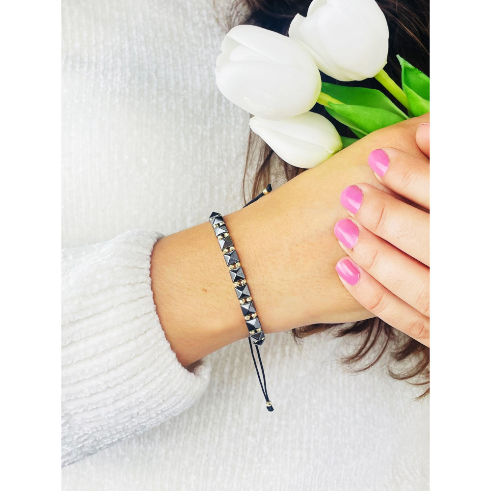 Armband Armkette String Armband goldenen Perlen und Hämatit