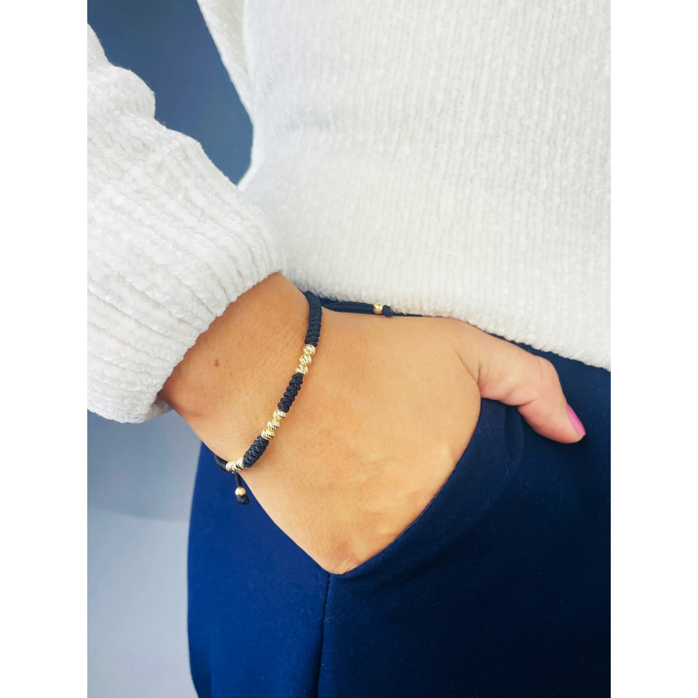 Armband Armkette String Armband goldenen Perlen Gold 585er 14KT