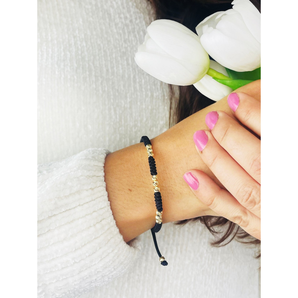 Armband Armkette String Armband goldenen Perlen Gold 585er 14KT