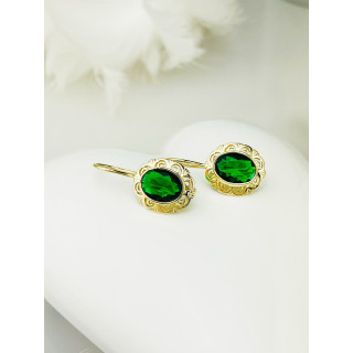 Vintage Ohrringe Ohrhänger mit Zirkonia Ohrstecker Ohrschmuck Paar Gelbgold 585er 14KT