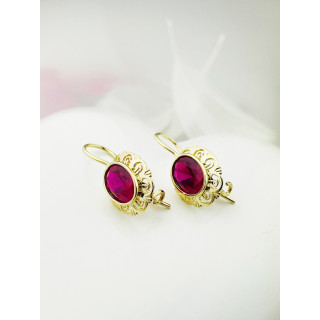 Vintage Ohrringe Ohrhänger mit Zirkonia Ohrstecker Ohrschmuck Paar Gelbgold 585er 14KT