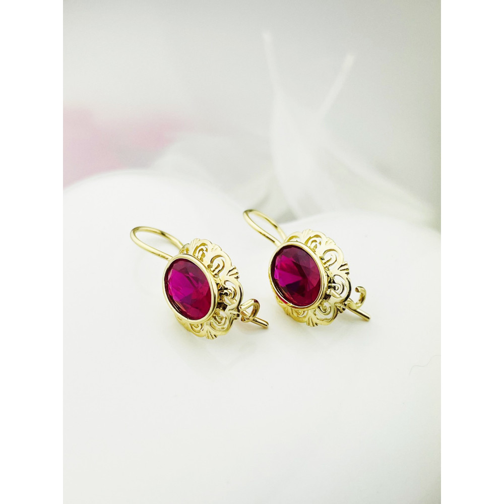 copy of Złote kolczyki kuleczki z cyrkoniami dwukolorowe