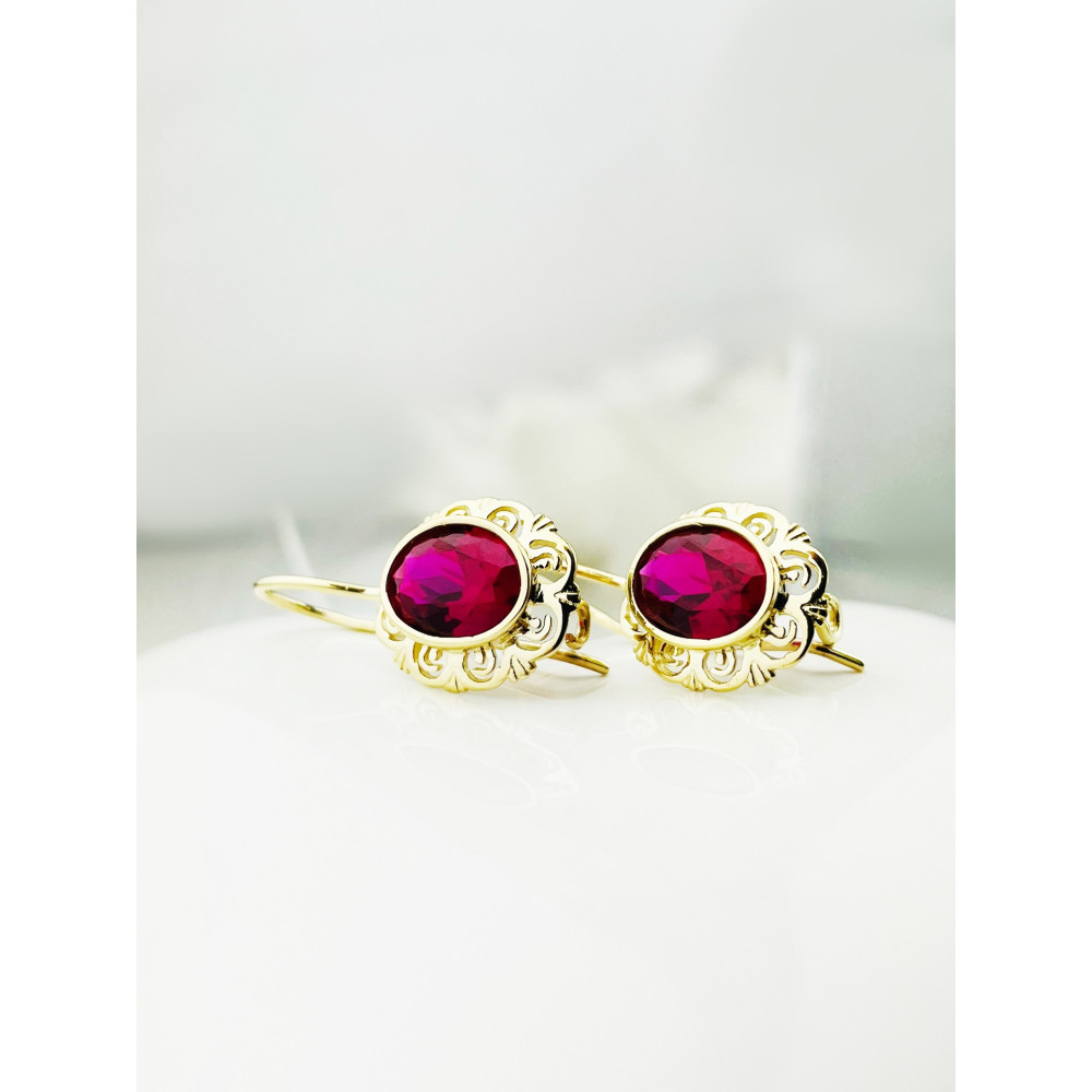 copy of Złote kolczyki kuleczki z cyrkoniami dwukolorowe