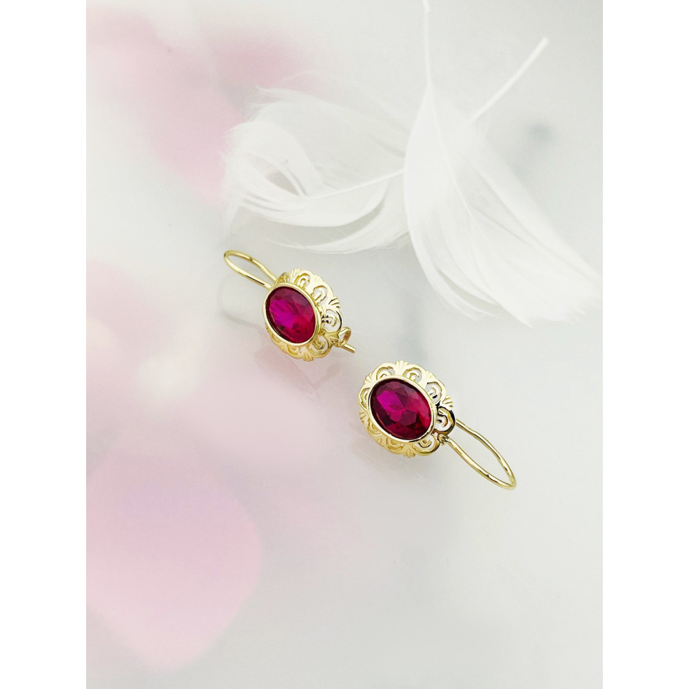 copy of Złote kolczyki kuleczki z cyrkoniami dwukolorowe