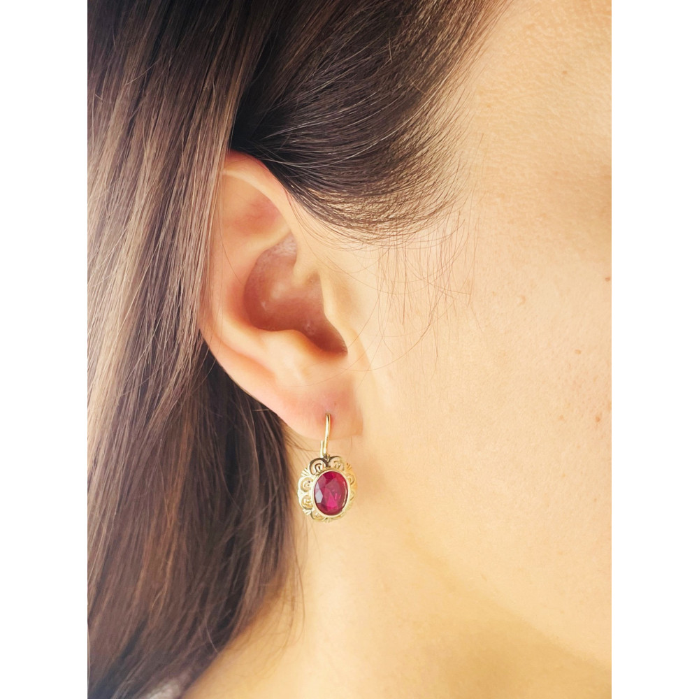 copy of Złote kolczyki kuleczki z cyrkoniami dwukolorowe