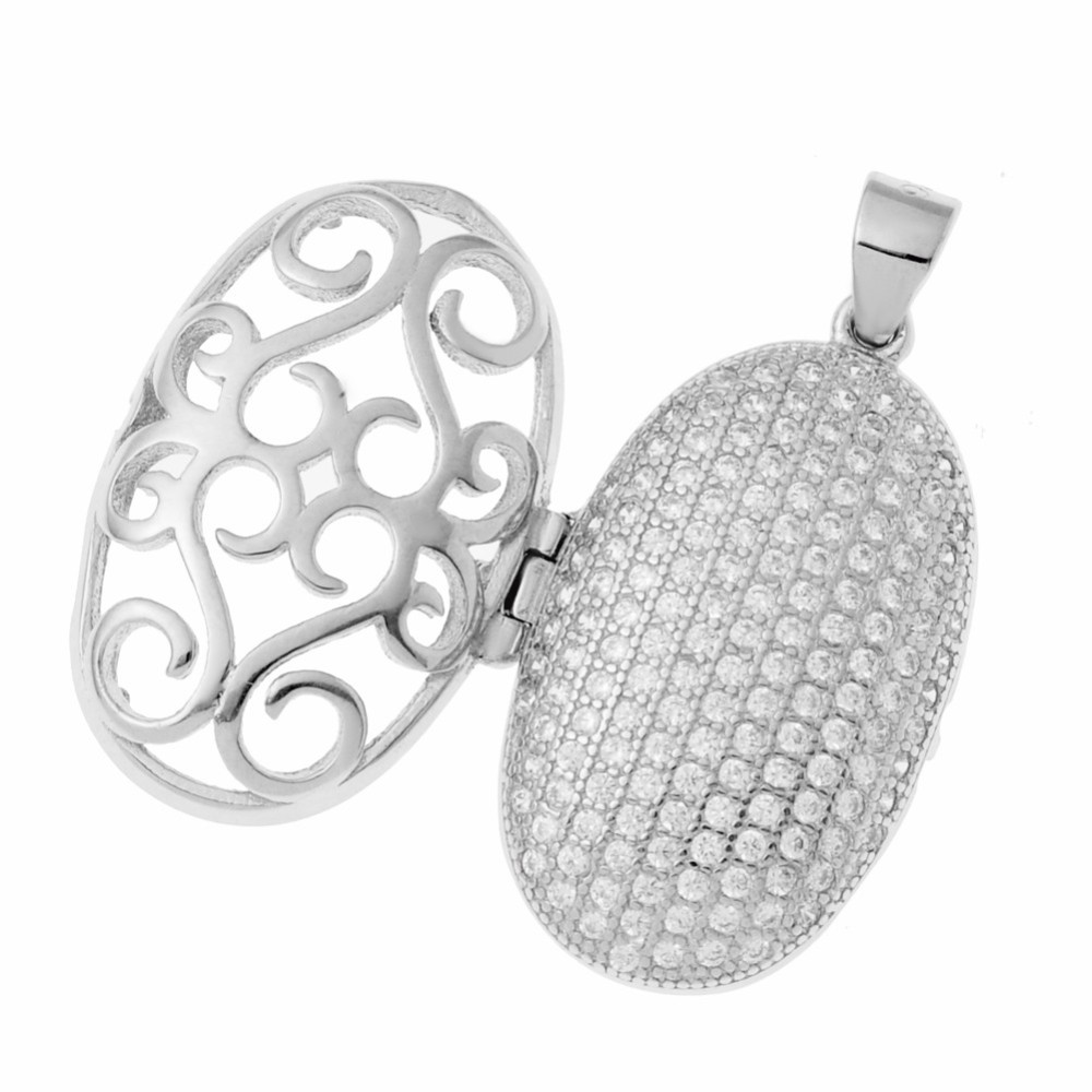 Srebrny wisiorek zawieszka ażurowa z cyrkoniami