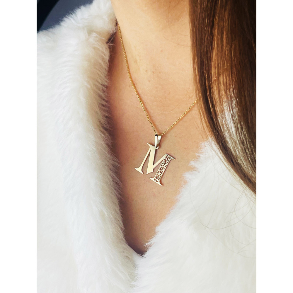 copy of Złoty wisiorek zawieszka rozeta ażurowa