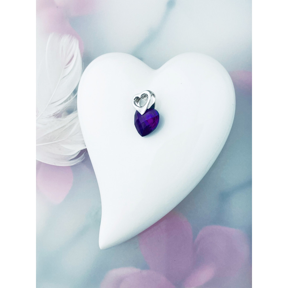 925 Silber Damen Medaillon Anhänger Herz mit Zirkonia