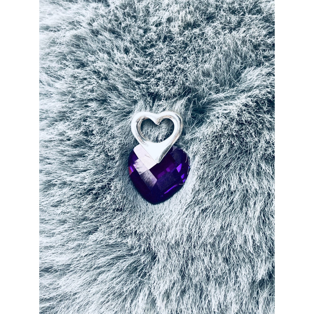 925 Silber Damen Medaillon Anhänger Herz mit Zirkonia