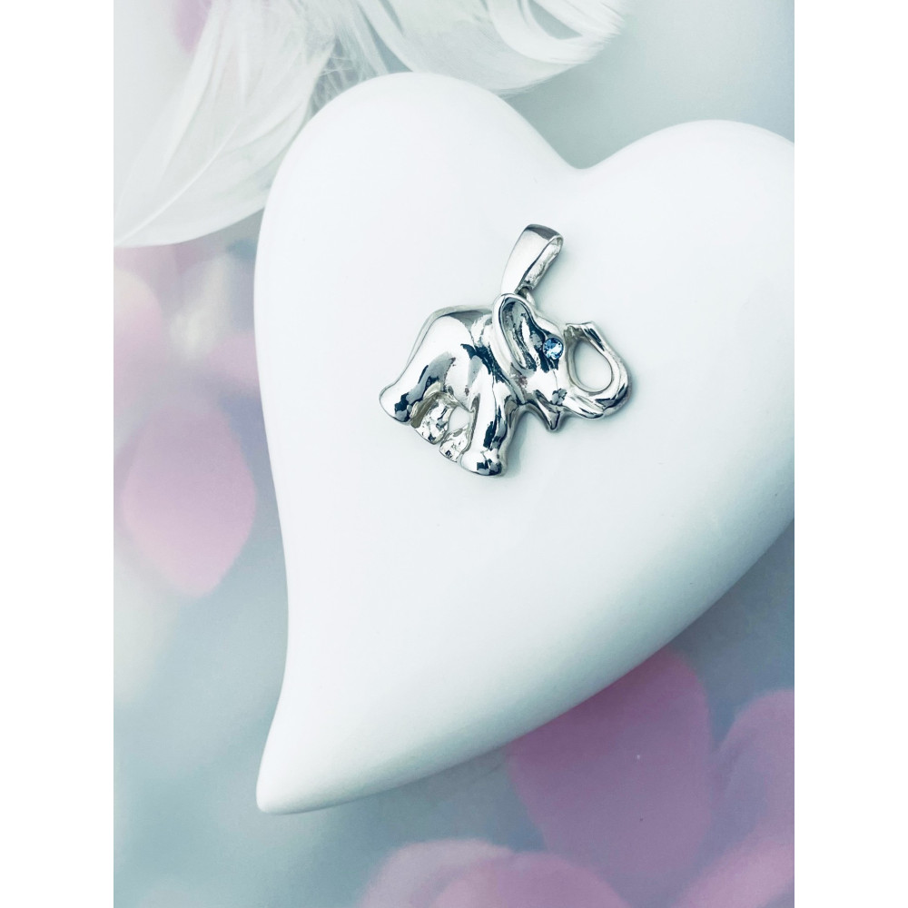 Elefant 925 Silber Damen Medaillon Anhänger mit Zirkonia