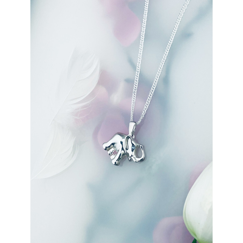 Elefant 925 Silber Damen Medaillon Anhänger mit Zirkonia