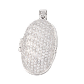 Srebrny wisiorek zawieszka ażurowa z cyrkoniami