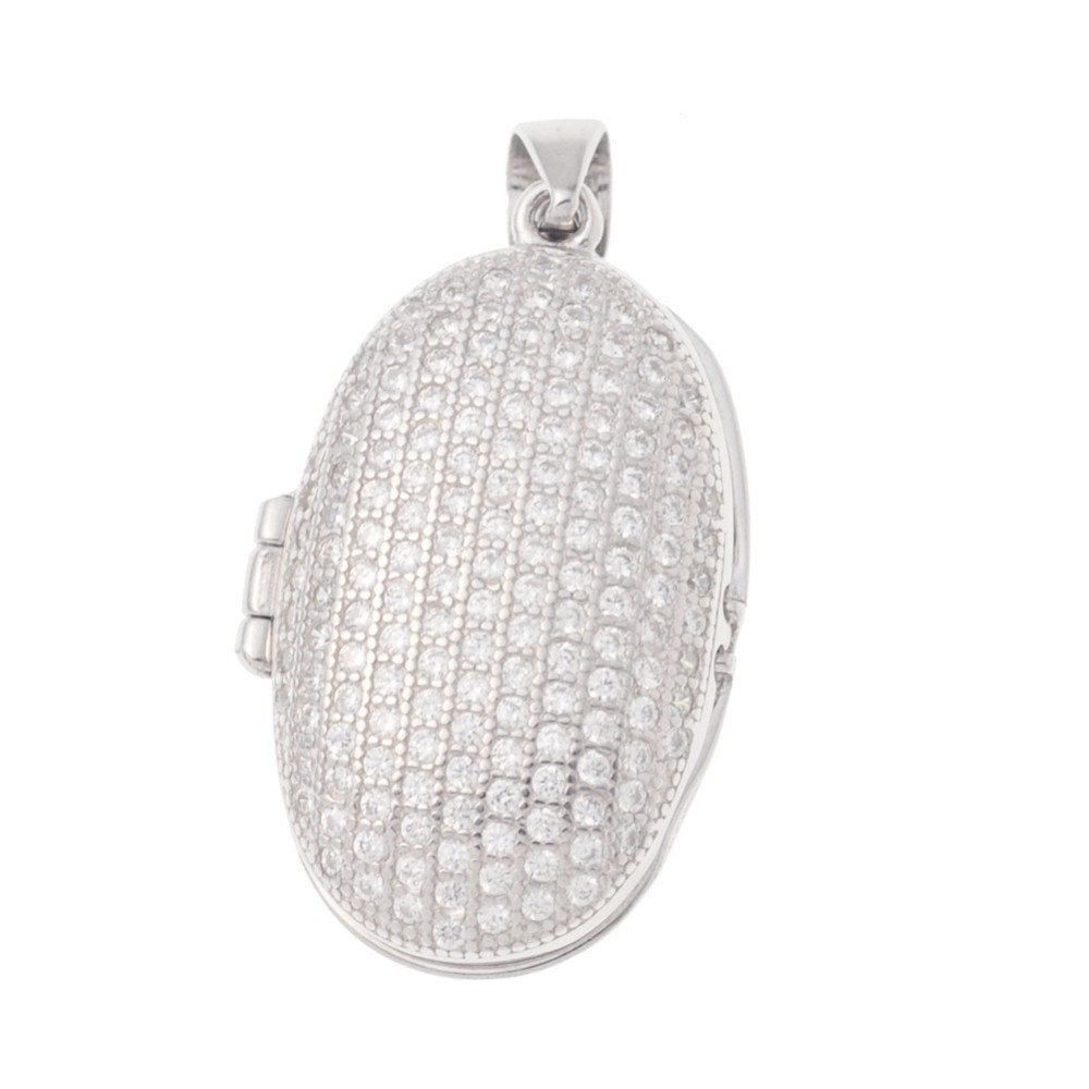 Srebrny wisiorek zawieszka ażurowa z cyrkoniami