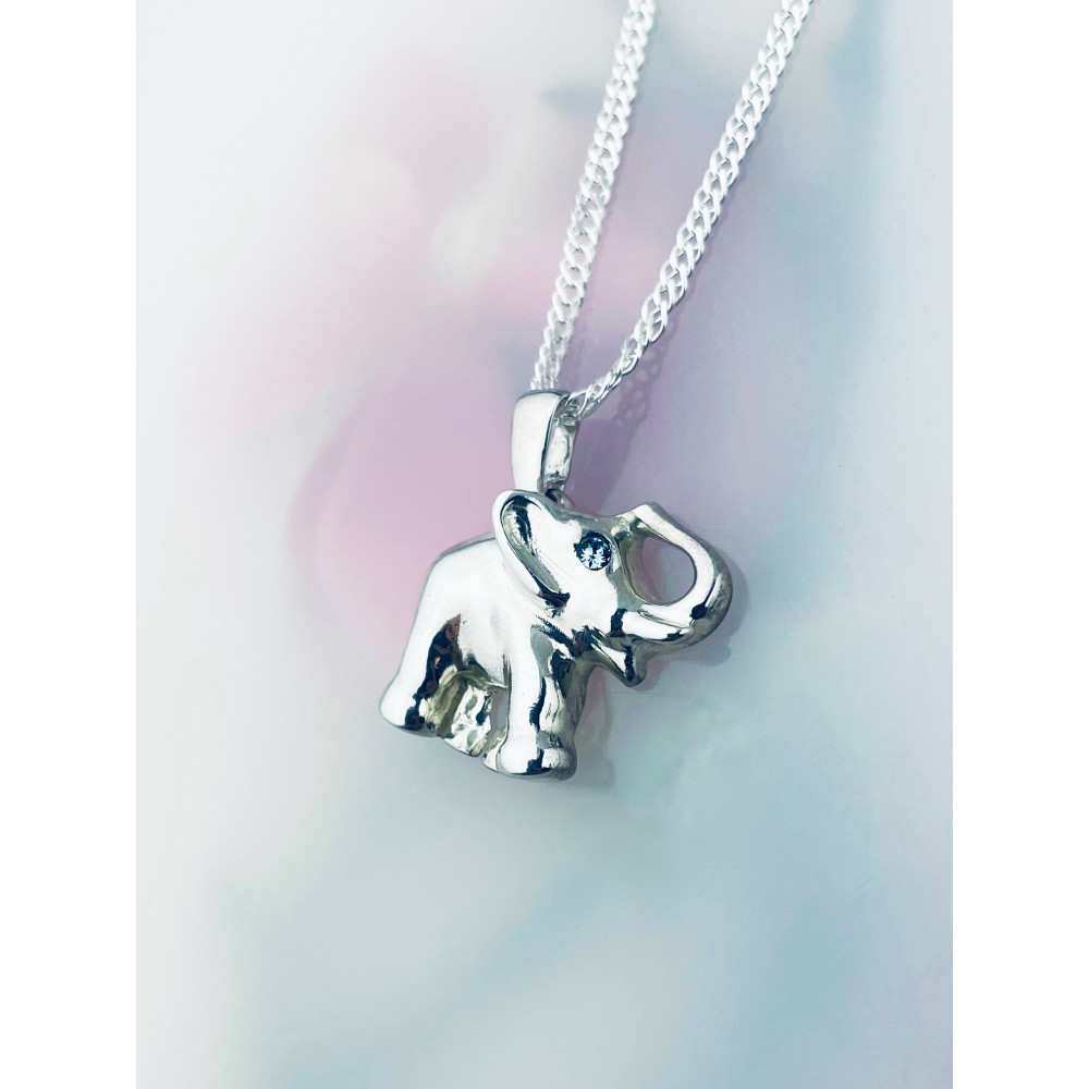 Elefant 925 Silber Damen Medaillon Anhänger mit Zirkonia