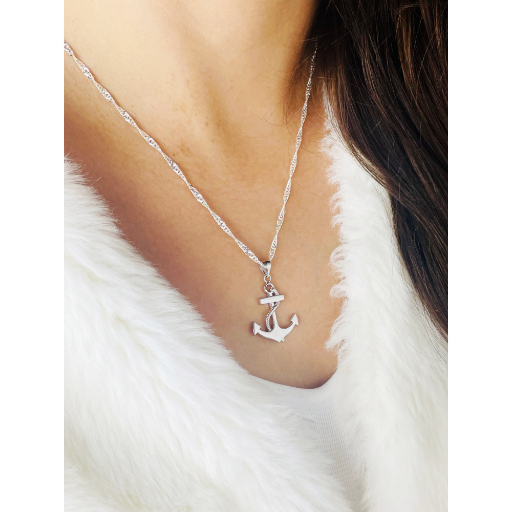 Anker 925 Silber Damen Medaillon Anhänger