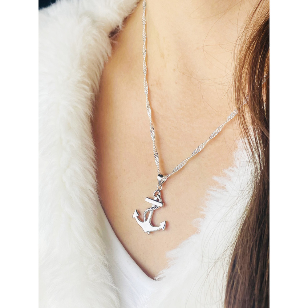 Anker 925 Silber Damen Medaillon Anhänger