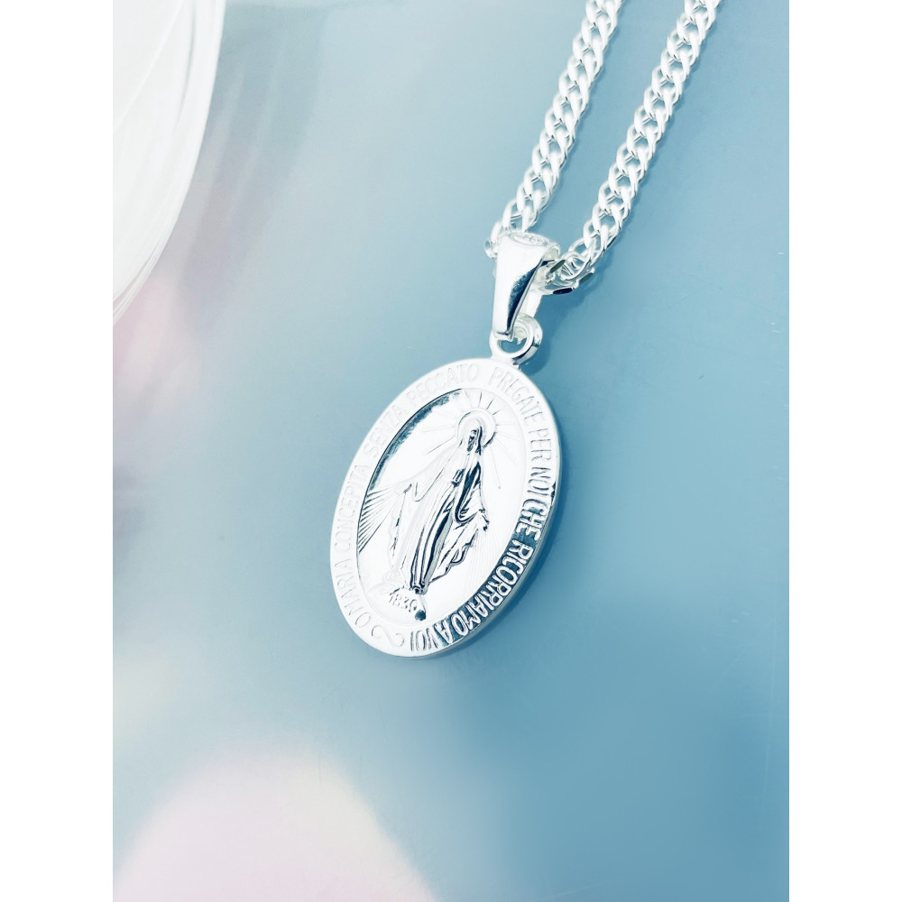 Silber Anhänger Madonna Maria Erstkommunion 925er