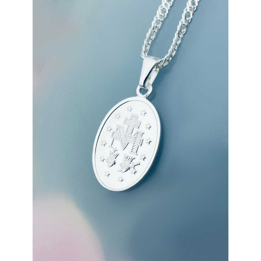 Silber Anhänger Madonna Maria Erstkommunion 925er